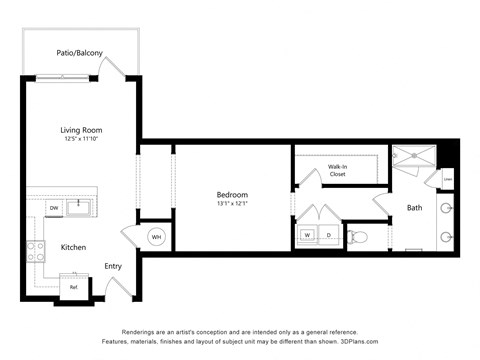 A5 1 Bed 1 Bath  at The Landing on Summers Street Apartments, Georgia, 30144